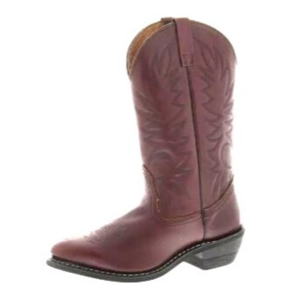 Palomino Size 9.5 Western Boots Mens Leather Cowboy Slip On Boots  Burgundy - Picture 4 of 16